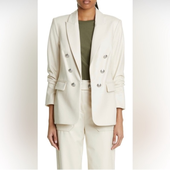 Veronica Beard Beacon Double Breasted Faux Leather Dickey Jacket - Picture 5 of 12